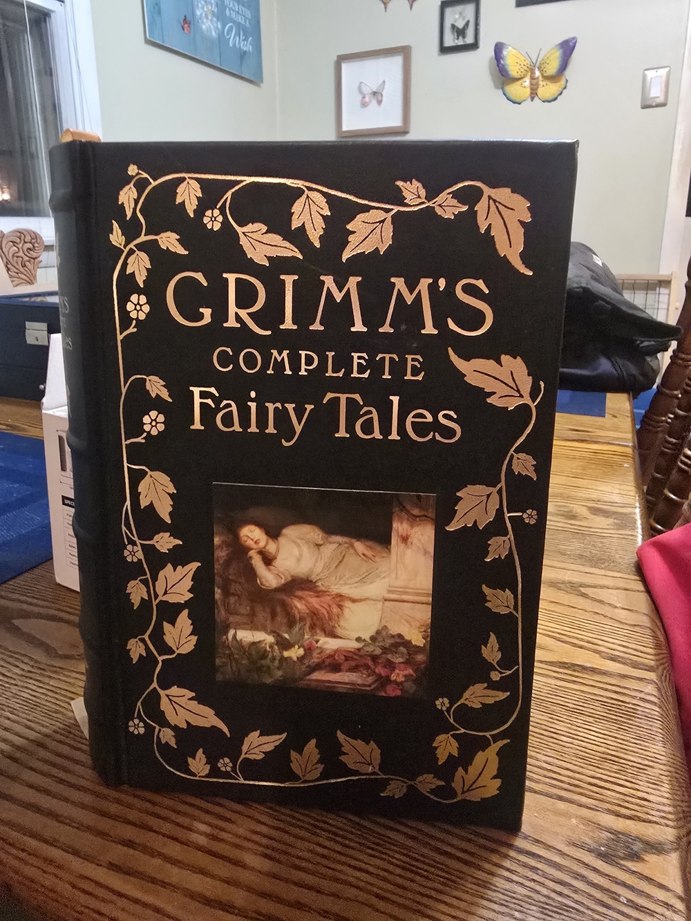 Grimm's Complete Fairy Tales Hardcover Book Black & Orange